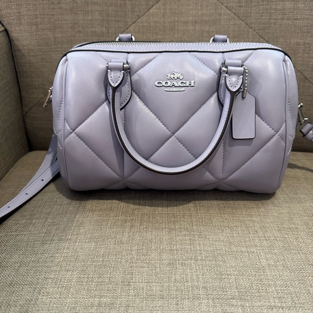 Coach Puffy Quilted Rowan Satchel in Lavender